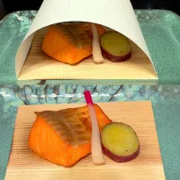 サーモン西京焼き　甘芋甘露煮|るみおんさん