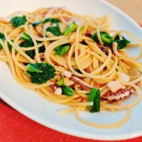 新春！菜の花とイカのパスタ|としさん