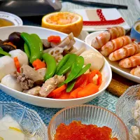 炊き合わせ　海老のつや煮、紅白なます|venerdiさん