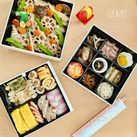 やっと詰めました の おせち