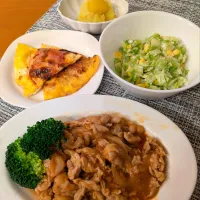 ☆ポークチャップ　☆コールスローサラダ　☆ライスペーパーの卵チーズ　☆栗きんとん|chikakoさん