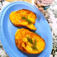 🔷牛乳不要🧅玉葱スープde甘くない🥖バケットフレンチトースト🔷|@きなこさん