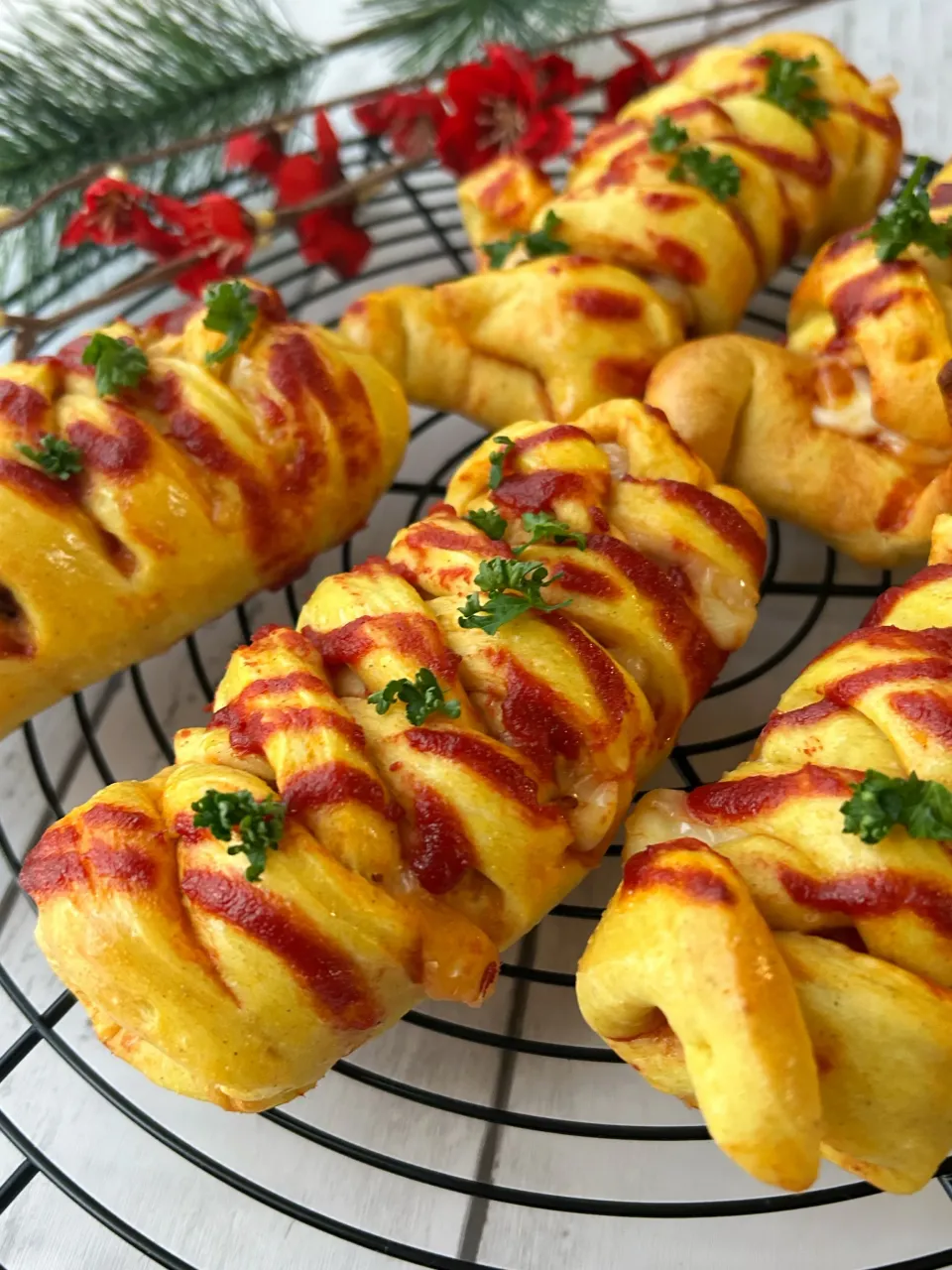 【お正月2026🎍2日目】初焼き✨ウインナーパン🌭|まなまな♡さん