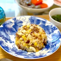 昼食 牛肉の炒飯|ふわふわさん