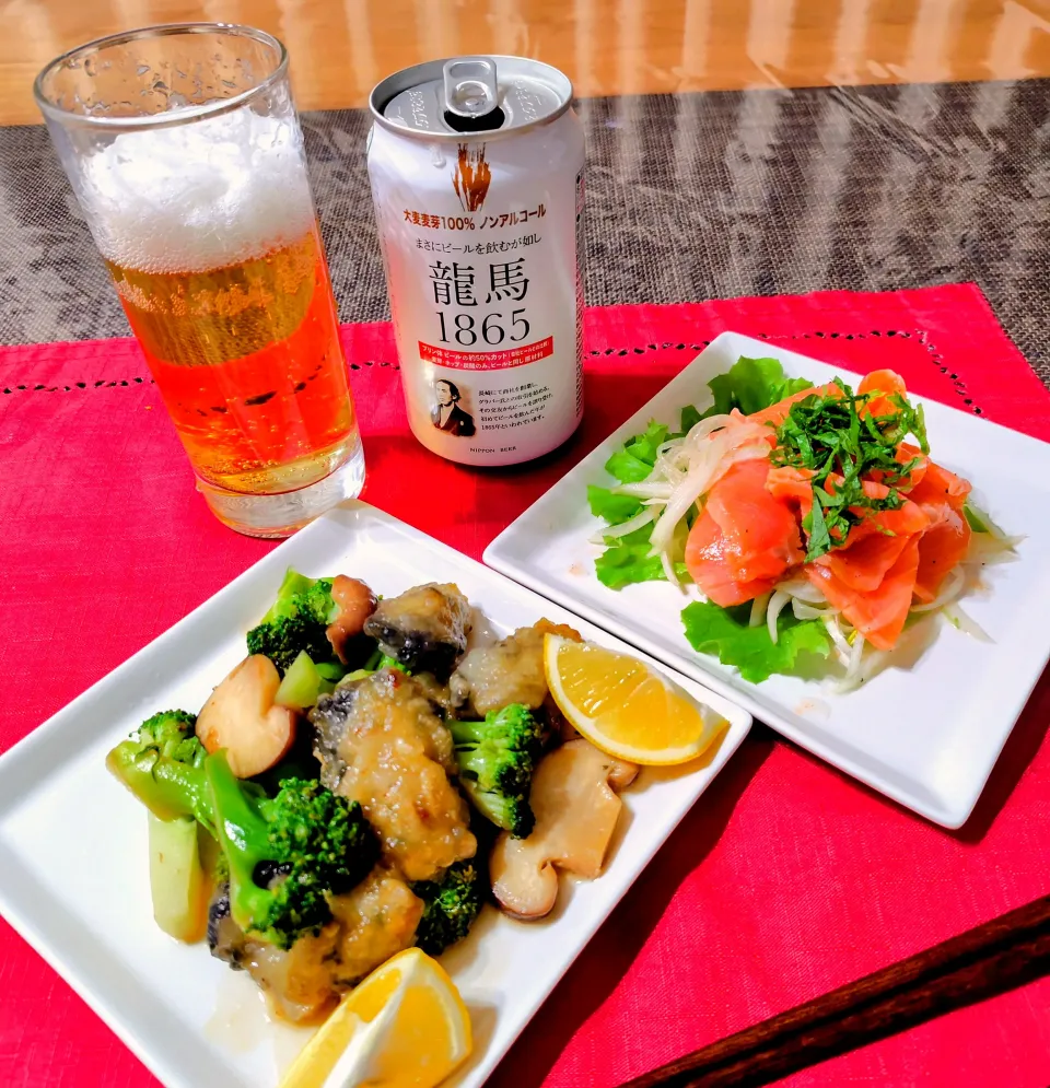 【主菜】牡蠣とブロッコリーのバターポン酢炒め|シュビラさん