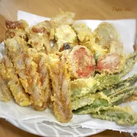 おせちリメイク　煮しめの天ぷら|パパ氏さん