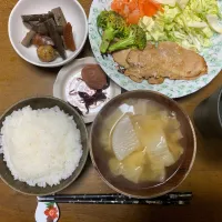 夕食　自然豚生姜焼き|ATさん