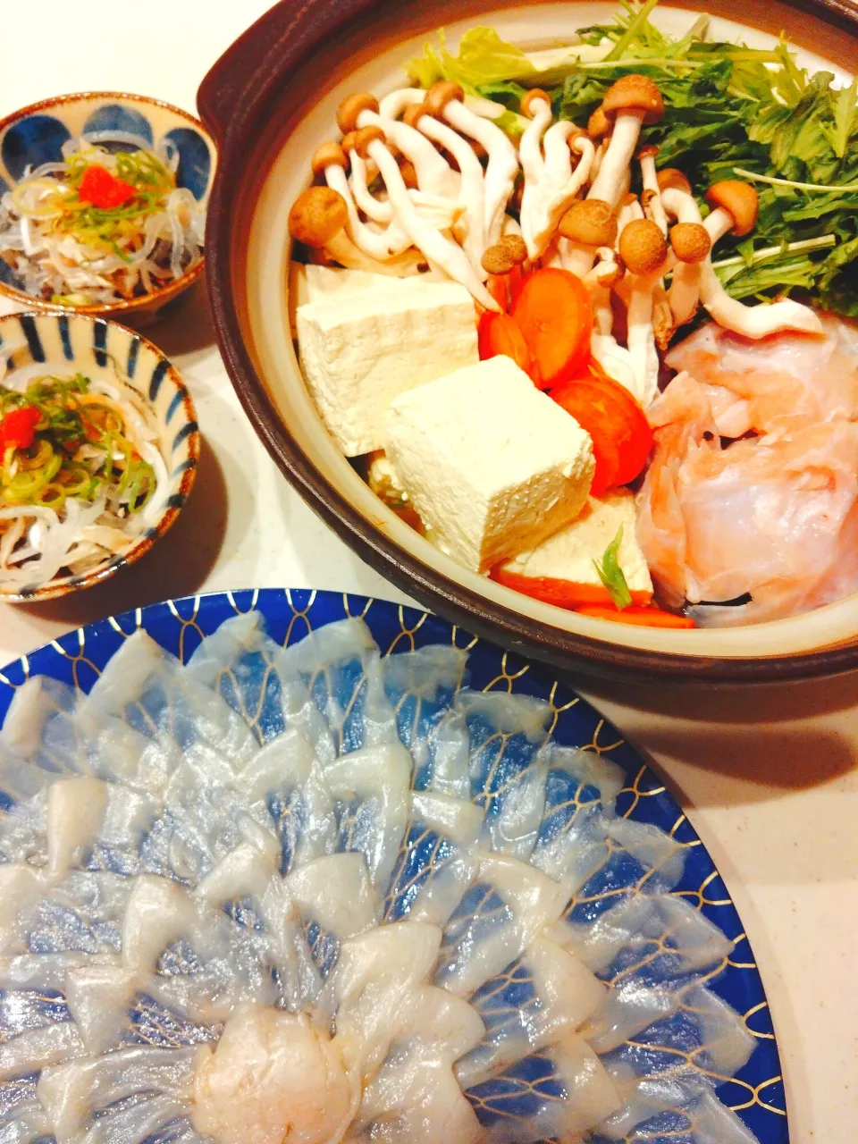 ふぐ鍋、ふぐ刺し、皮刺し🐡|samさん