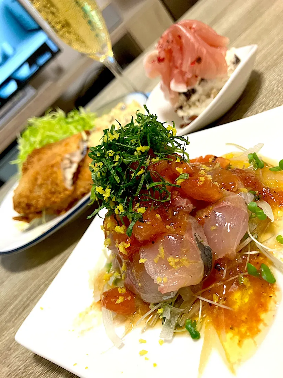 釣った鯵で晩御飯|こもず♪さん