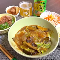 1/4晩酌：白菜と茄子の麻婆風|ななみんさん