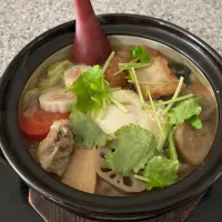 おせちの煮物で鍋焼きうどん|kittykittyさん