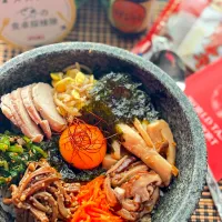 🌺🌺Foodie🌺🌺さんの料理 🌺昨日のナムルで石焼きビビンバ🇰🇷|🌺🌺Foodie🌺🌺さん