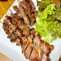 ラム串焼き・豚肩ロースのソテー|おさむさん