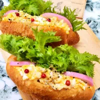 🔷🎍蒲鉾いり年始の🥖塩パン🐣たまごサンド🔷| @きなこさん