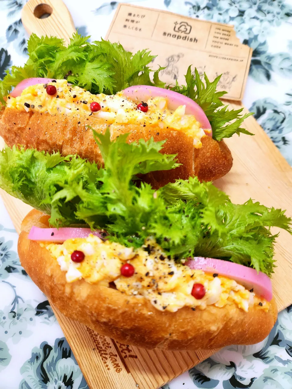🔷🎍蒲鉾いり年始の🥖塩パン🐣たまごサンド🔷|@きなこさん