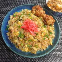 干し海老高菜チャーハン＆麻婆豆腐でムスコの置きランチ