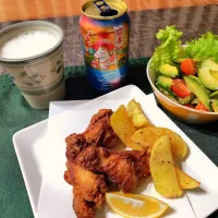 【主菜】🇰🇷チメク(チキンとビール)|シュビラさん