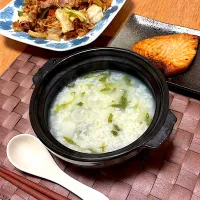 子の宿題のため1日早い七草粥| まぁさん