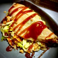 今夜は専用粉で焼いた、たっぷりキャベツ焼きを頂きました😊👍🎵|ギムレットさん