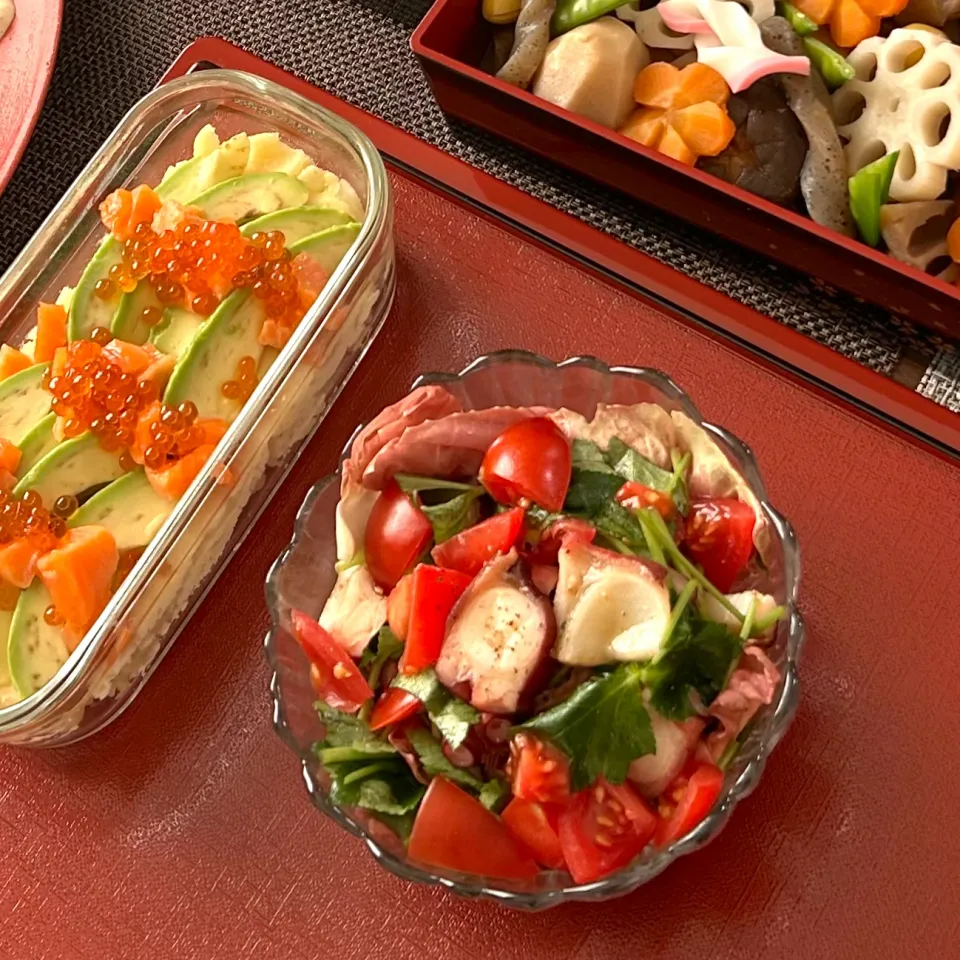 タコと三つ葉とトマトのサラダ🐙|ぷっくりんこ💙さん