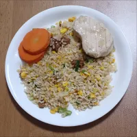炒飯、サラダチキン、にんじん| ナナさん