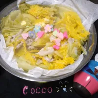 豚肉とオレンジ白菜のミルフィーユ蒸し✨|cocco+さん