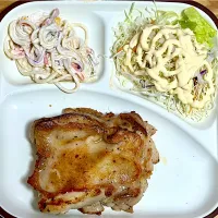 ☆チキンソテー ☆スパゲティサラダ ☆サラダ|まぁたんさん