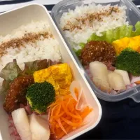 鰹のりふりかけ、たまご焼き、鶏マヨ、かぶのソテー、人参ラペ、茹でブロッコリー|きらきらさん