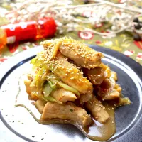 豚肉とネギのピリ辛炒め