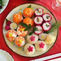 *･紅白手毬寿司🍣*･|isakoさん