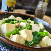 菜の花と豆腐の白麻婆|まりおさん