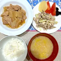 豚バラ大根とササミと舞茸キャベツサラダ|おしゃべり献立さん