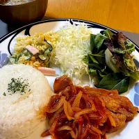 ポークチャップのワンプレートごはん|Mikaさん