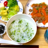 夕飯 七草粥|ふわふわさん