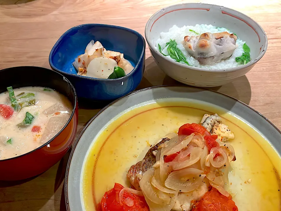 七草粥・鯛のアクアパッツァ風|くり子さん