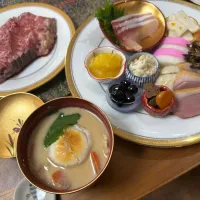 お正月料理　おせち皿盛り|まささん