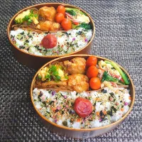 母とムスコのラブラブおソロ♪大好きな唐揚げで2026年初弁当