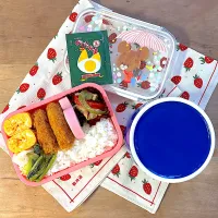 コロッケ弁当+スープ|まあこさん