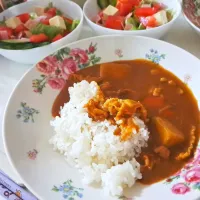 娘ちゃん👧作  昨日の 夜ご飯🍛&🥗|プリン☆さん