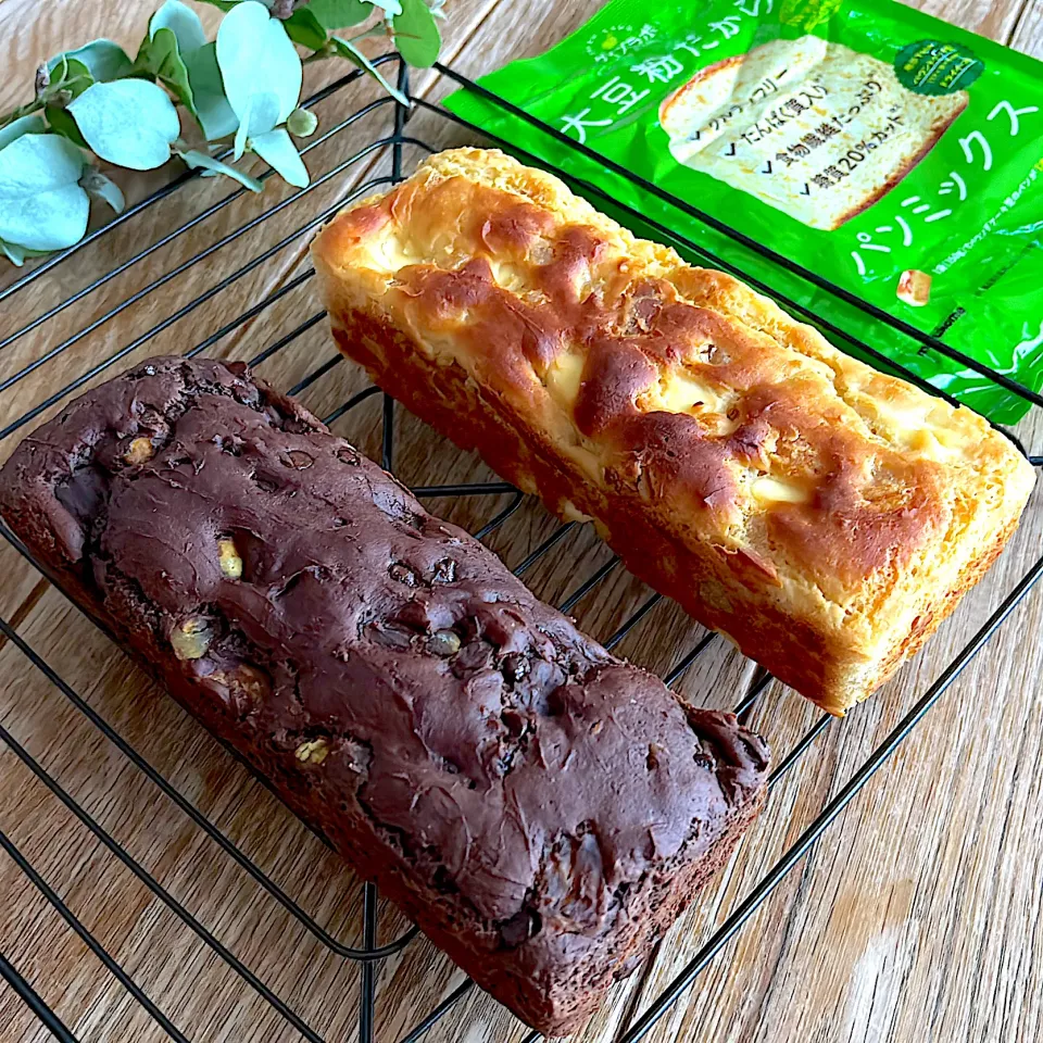 大豆粉パンミックスで"栗チョコ&オレンジクリチ"パン|みずほさん