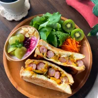 カボチャカレー&ウィンナーnoホットサンド