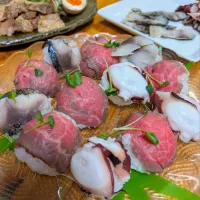 おせちリメイク〜手毬寿司（ローストビーフ・タコ・炙りしめ鯖）|とまと🍅さん