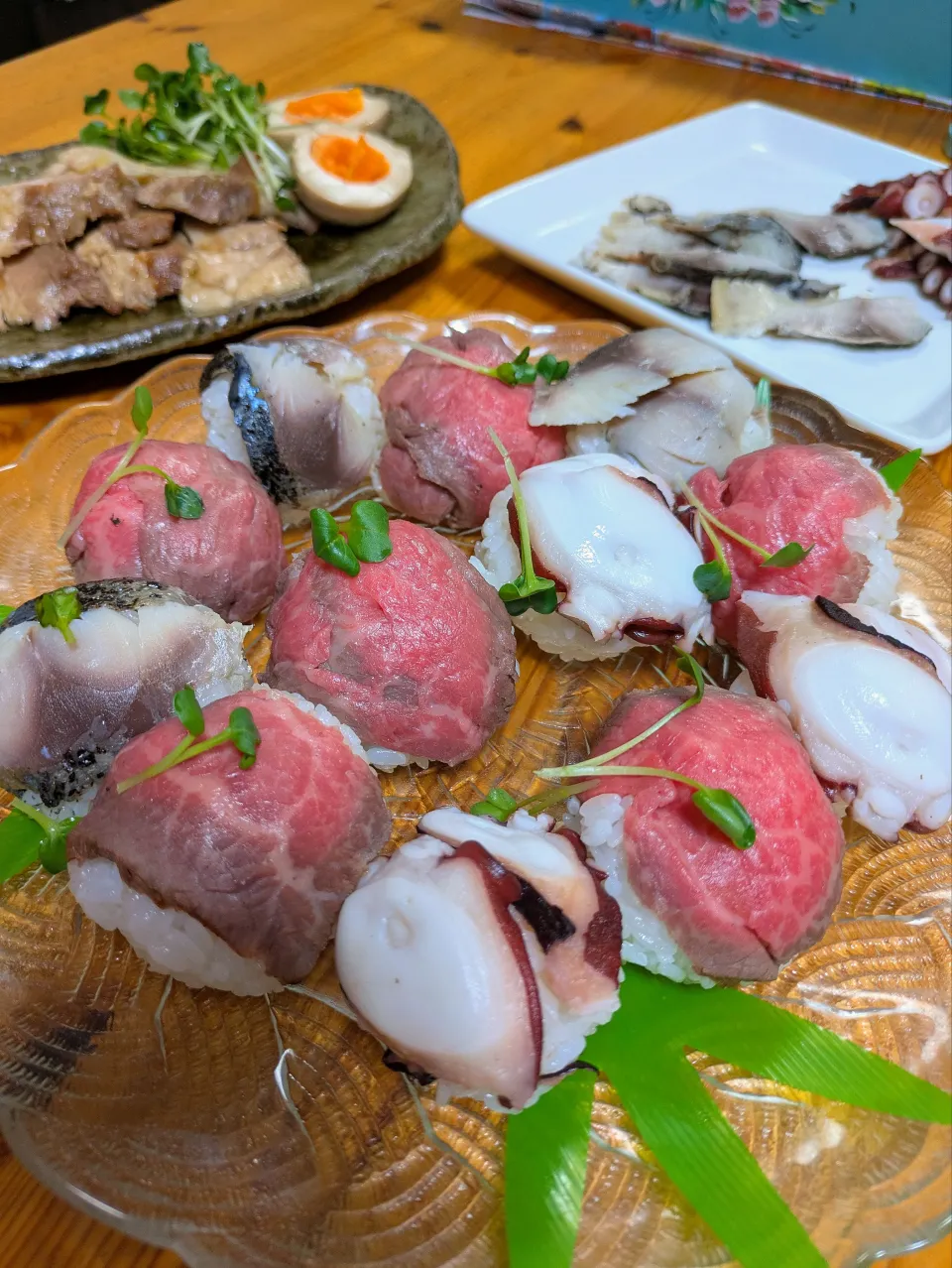 おせちリメイク〜手毬寿司（ローストビーフ・タコ・炙りしめ鯖）|とまと🍅さん