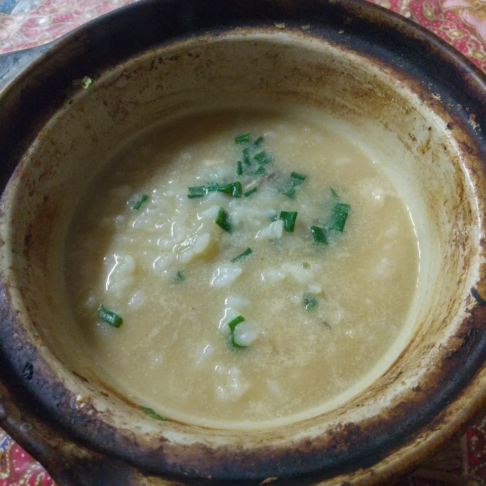 鮭と白菜の味噌鍋の後の「雑炊｣|はやとさん