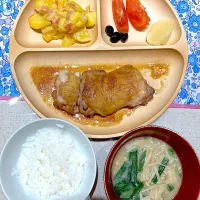 照焼きチキンとジャガベーコンコーンクリーム煮|おしゃべり献立さん