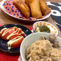 炊き込みご飯と春巻き|𝕒𝕚. 𝕜𝕠𝕞ᵕ̈*さん