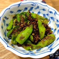 ししとう＆ちりめんジャコの甘辛炒め|単身赴任のっちさん