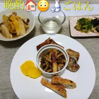 金平と色々おかずと頂き物ﾟで晩酌+.ﾟ(´▽`人)ﾟ+.ﾟ