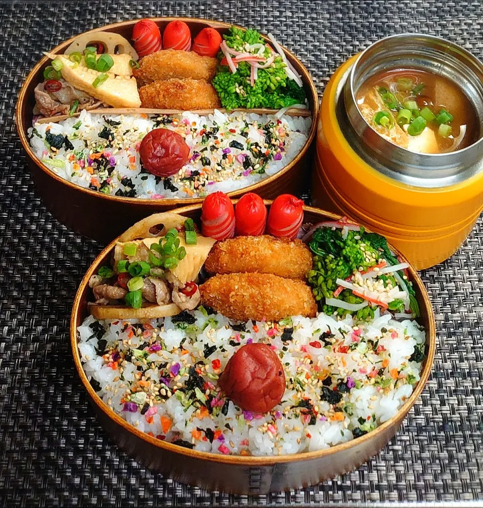 母とムスコのラブラブおソロ♪今シーズン初!菜の花弁当|からあげビールさん