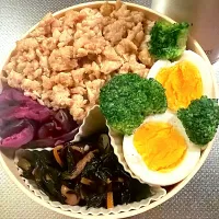 鶏ひき肉の甘辛煮弁当| ぽんさん